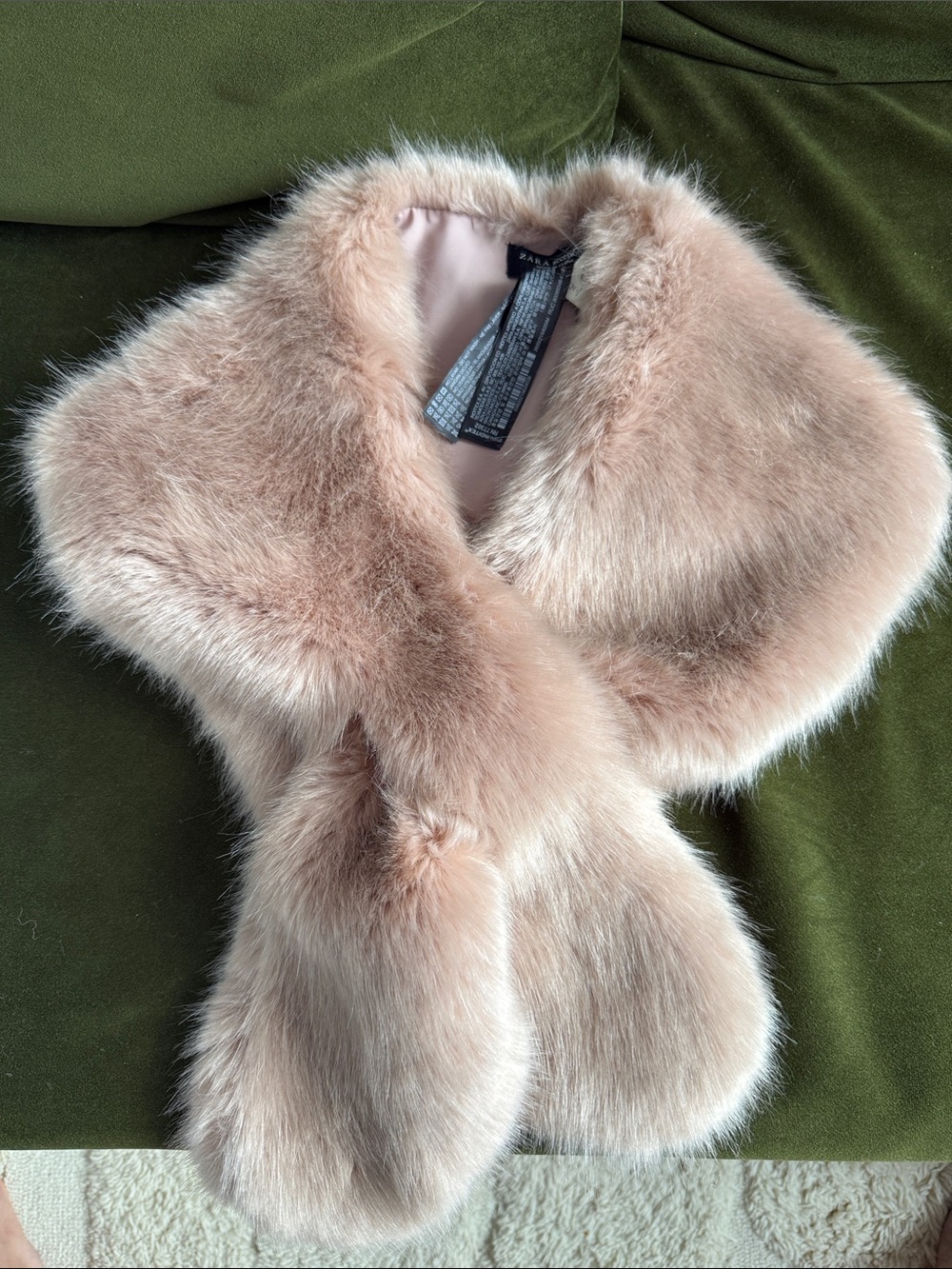 Zara Blush Faux Fur Scarf Collar / Stole